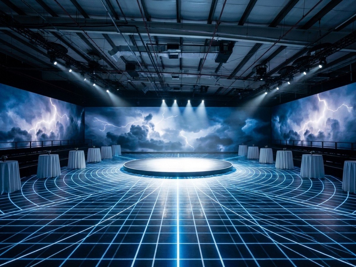 The full WH6 arena, empty and ready for a production