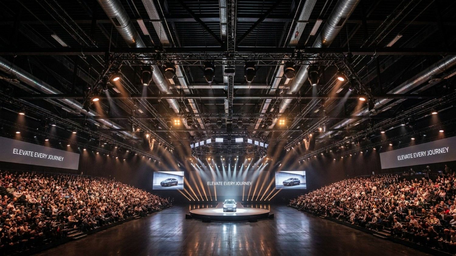 The WH6 arena transformed, with projection on the walls and floor